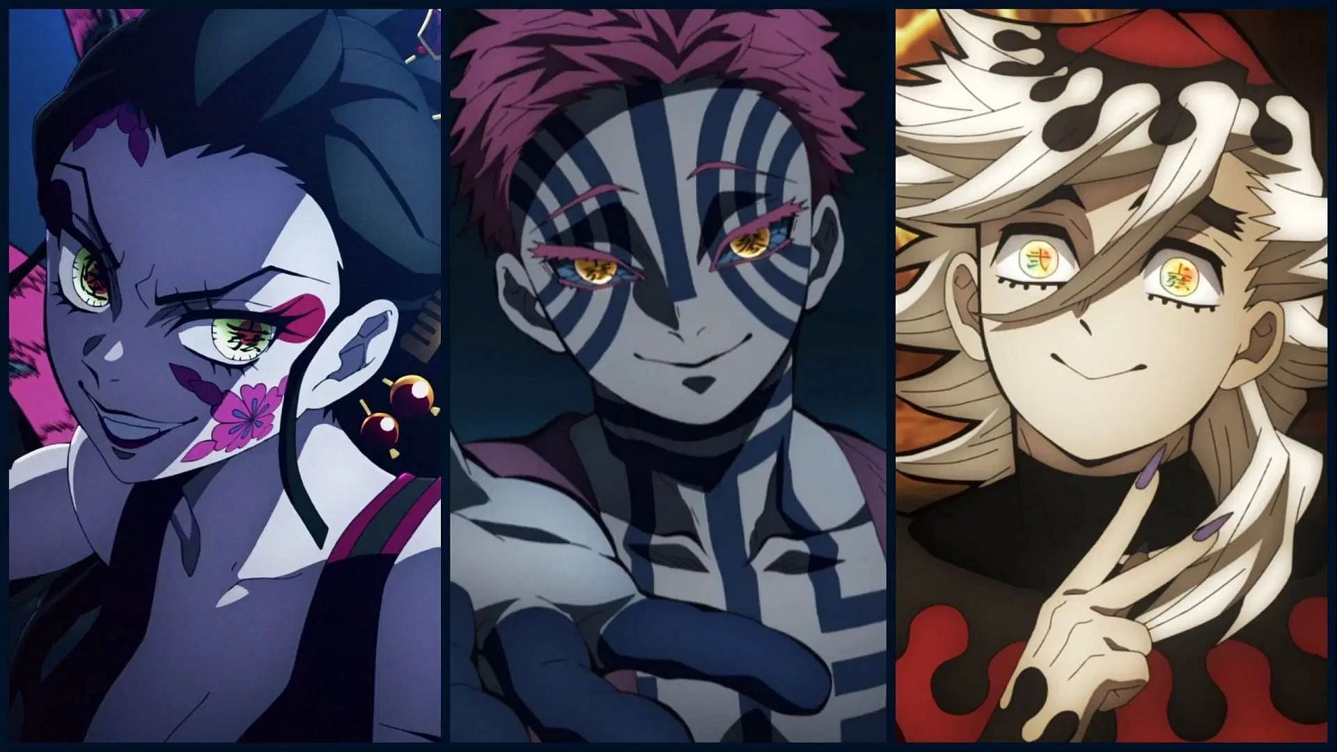 Three of the main Upper Moon demons in the series (Image via Ufotable).